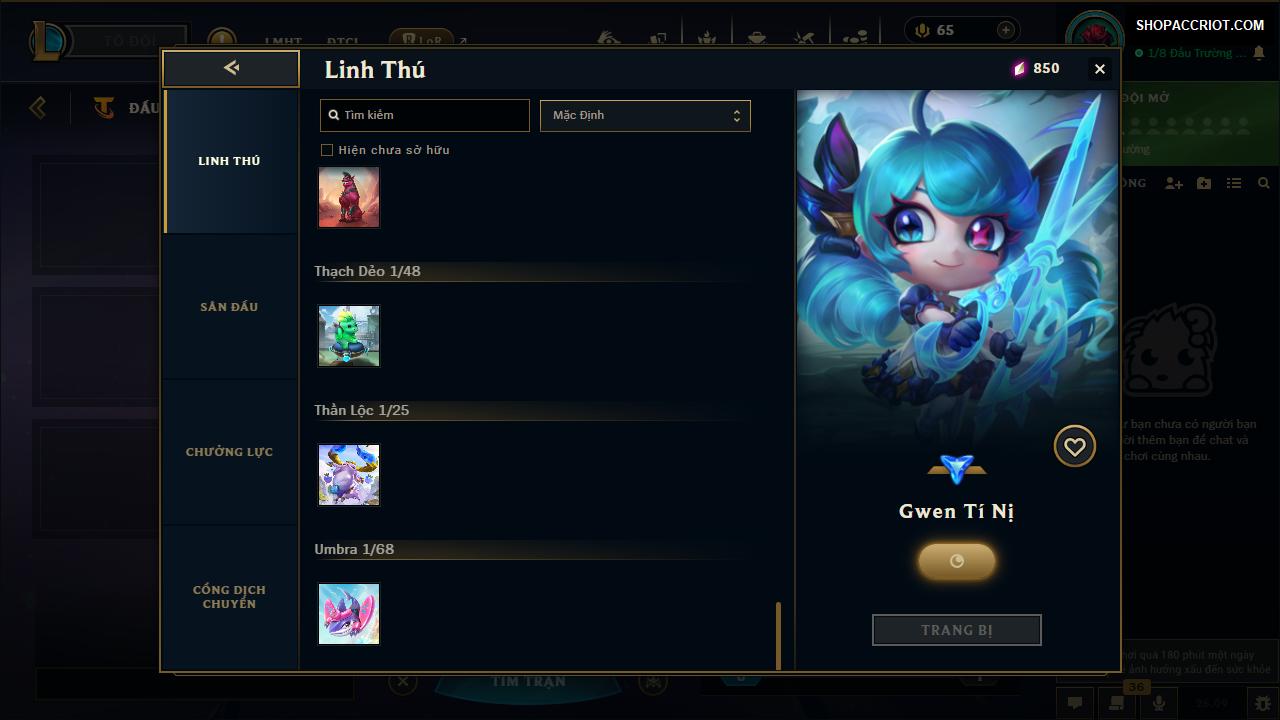 Acc Liên Minh Huyền Thoại mã số 10004
