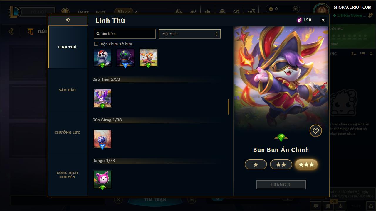 Acc Liên Minh Huyền Thoại mã số 10057