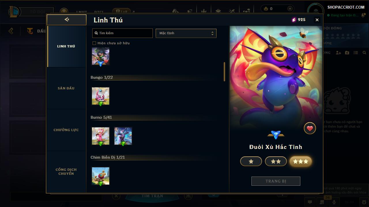 Acc Liên Minh Huyền Thoại mã số 10069