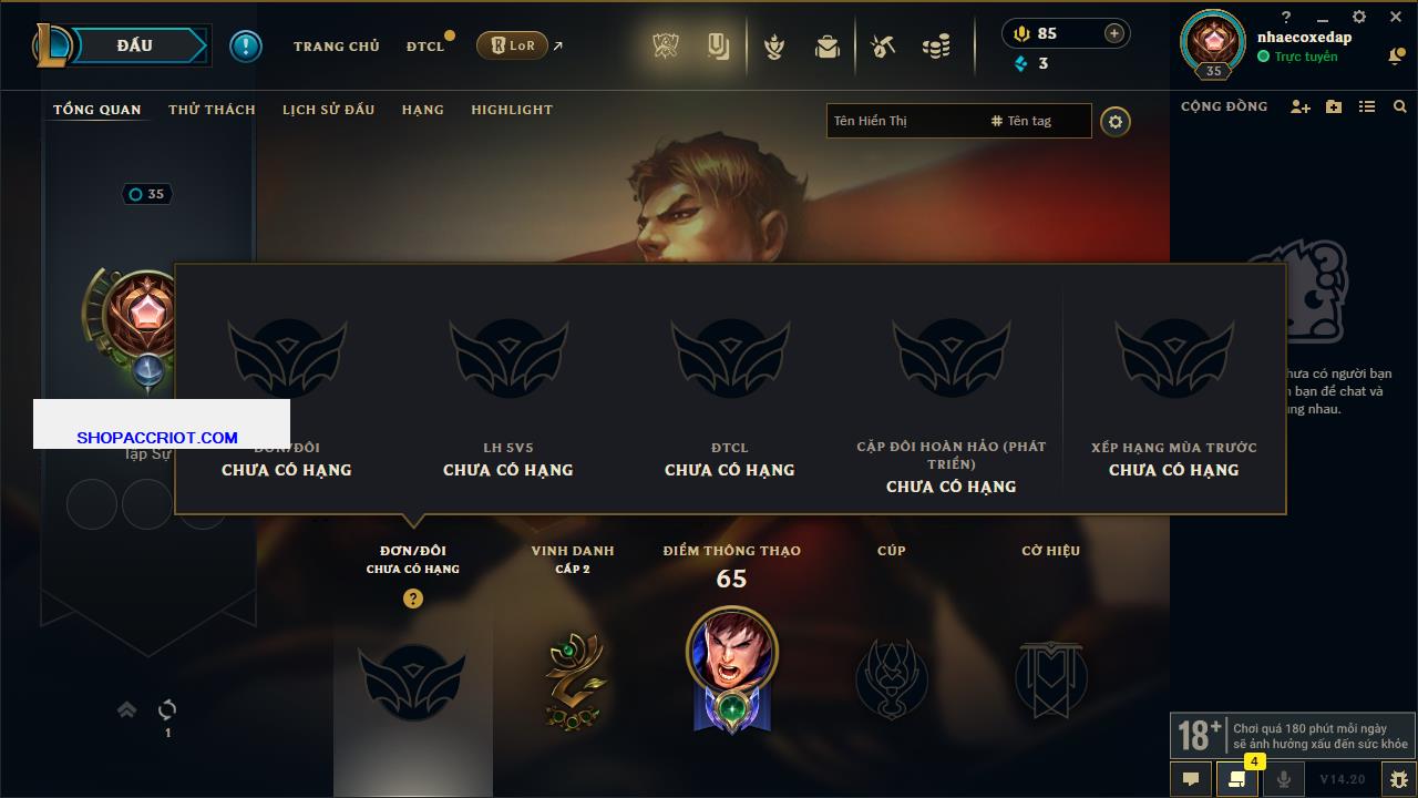 Acc Liên Minh Huyền Thoại/Đấu Trường Chân lý mã số 5275