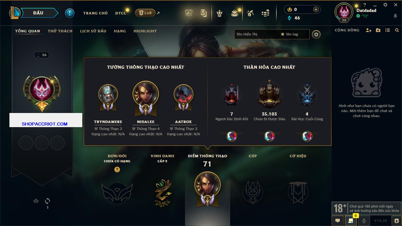 Acc Liên Minh Huyền Thoại/Đấu Trường Chân lý mã số 5643