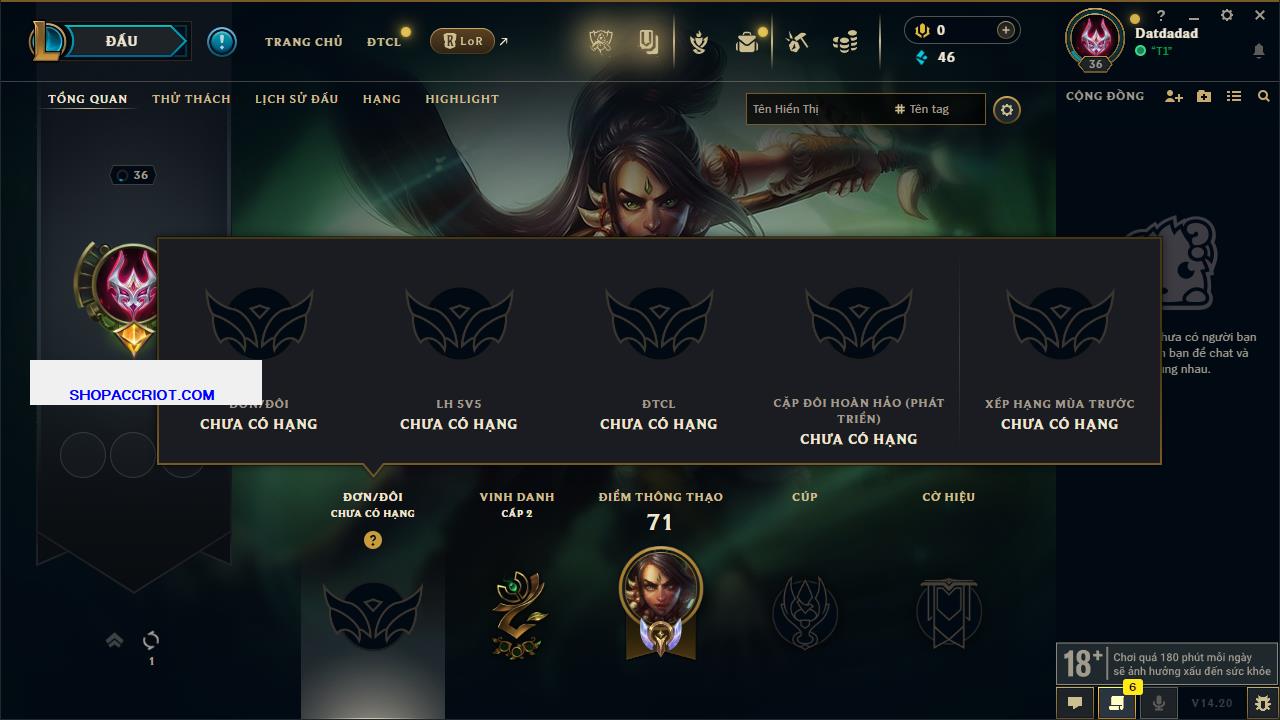 Acc Liên Minh Huyền Thoại/Đấu Trường Chân lý mã số 5643