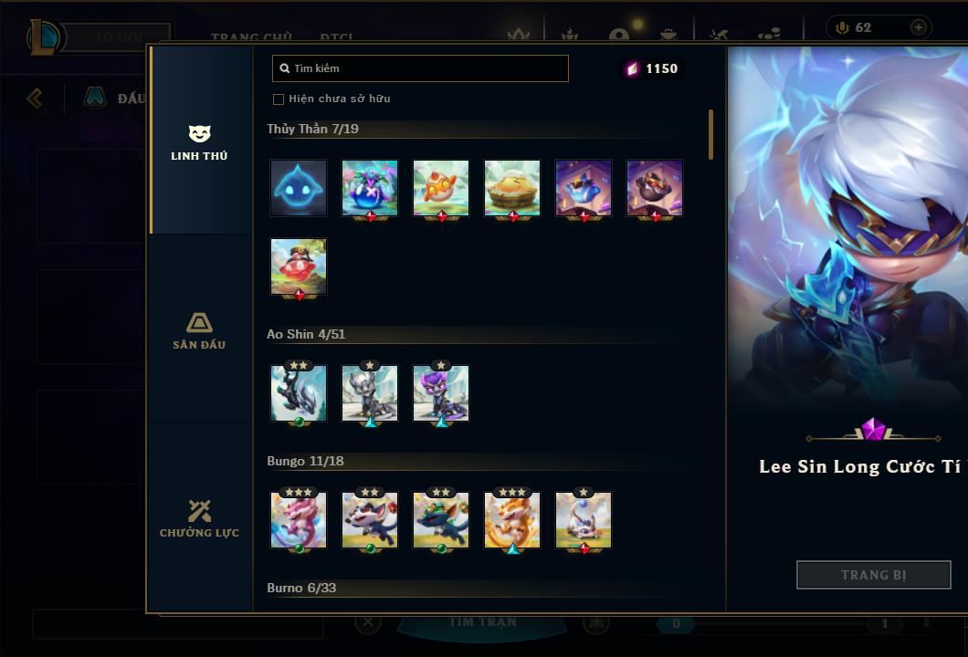 Acc Liên Minh Huyền Thoại/Đấu Trường Chân lý mã số 6413