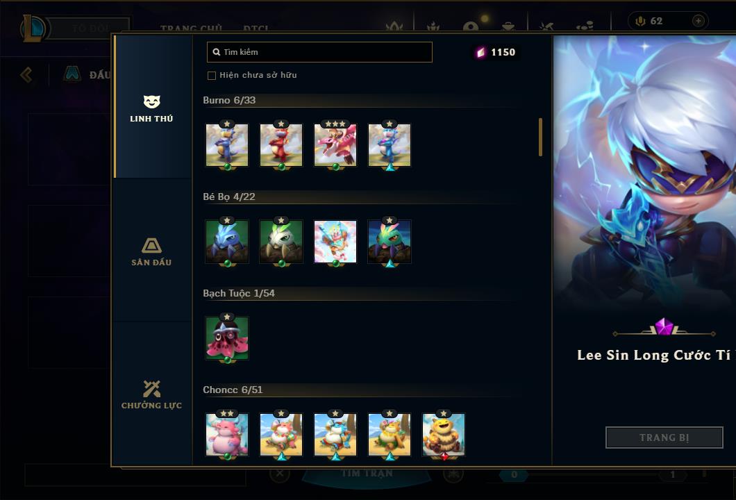 Acc Liên Minh Huyền Thoại/Đấu Trường Chân lý mã số 6413