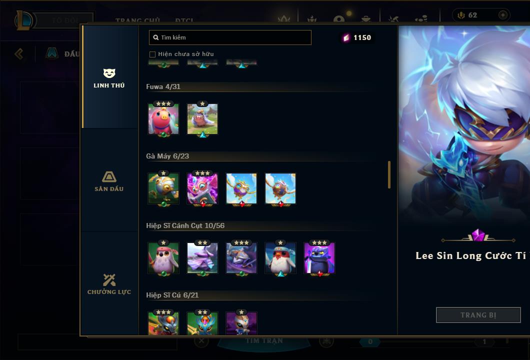 Acc Liên Minh Huyền Thoại/Đấu Trường Chân lý mã số 6413