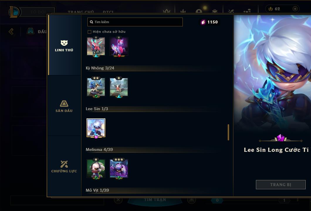 Acc Liên Minh Huyền Thoại/Đấu Trường Chân lý mã số 6413