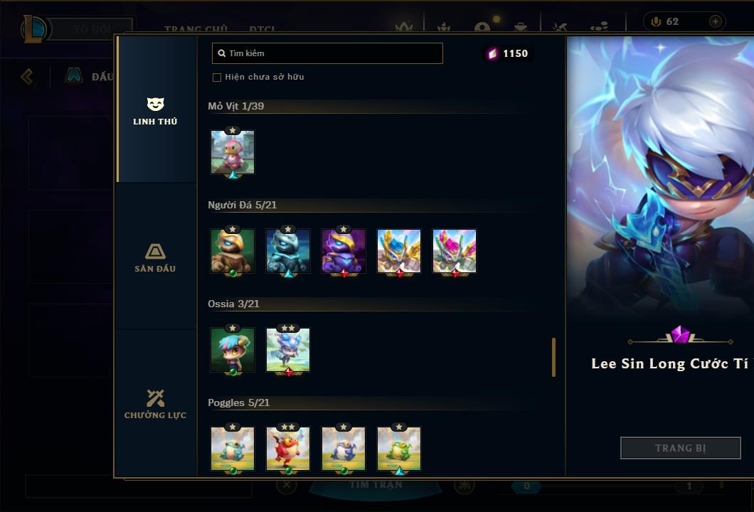 Acc Liên Minh Huyền Thoại/Đấu Trường Chân lý mã số 6413