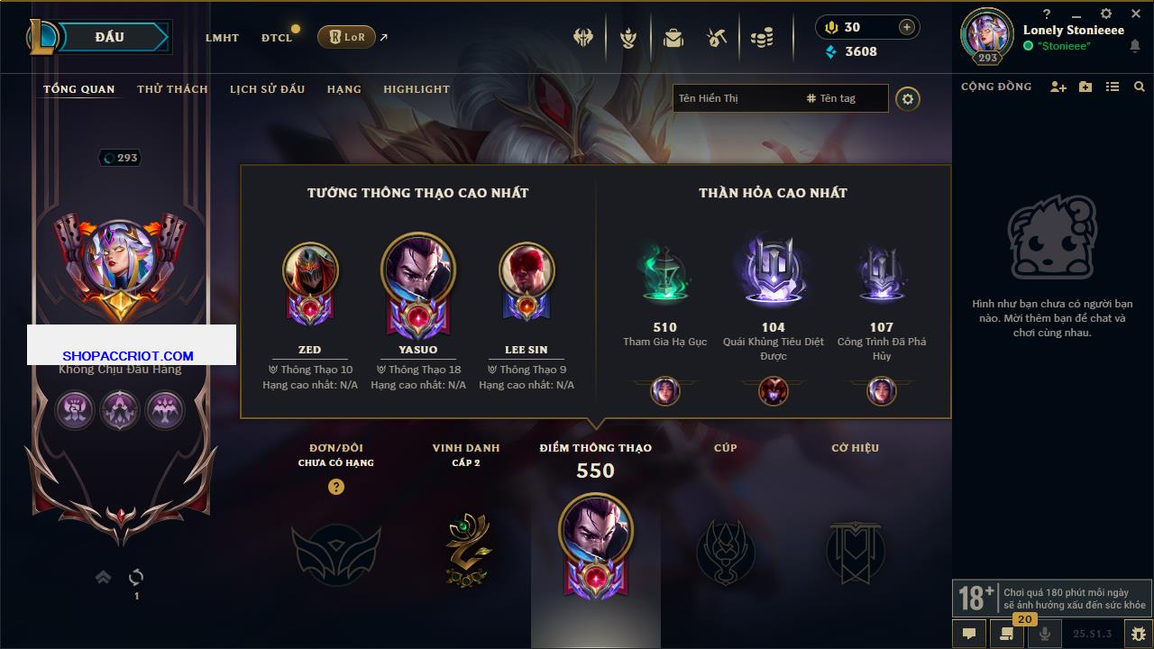 Acc Liên Minh Huyền Thoại/Đấu Trường Chân lý mã số 6414