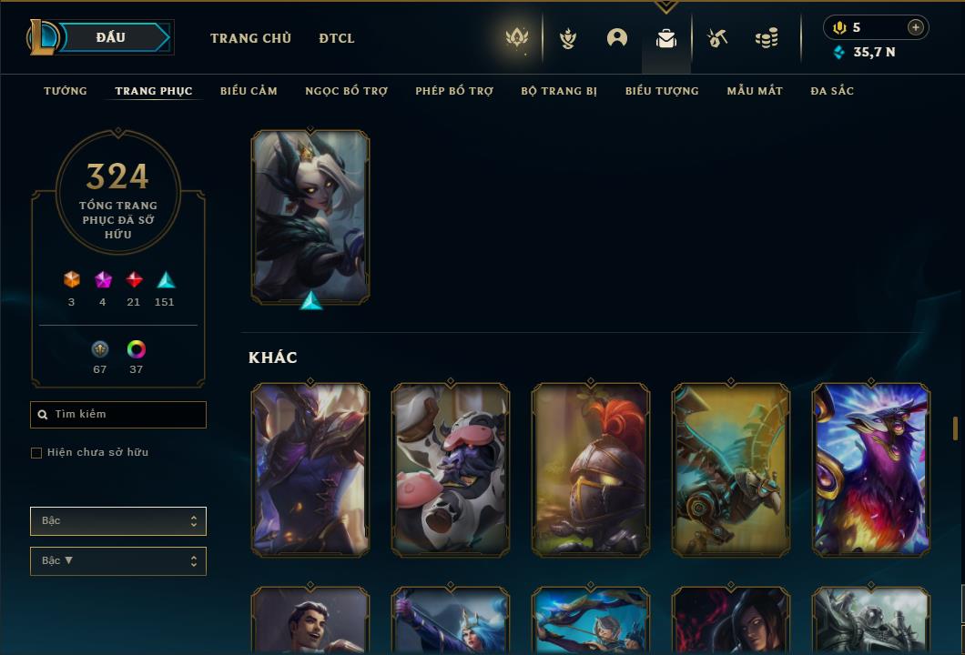 Acc Liên Minh Huyền Thoại/Đấu Trường Chân lý mã số 6415