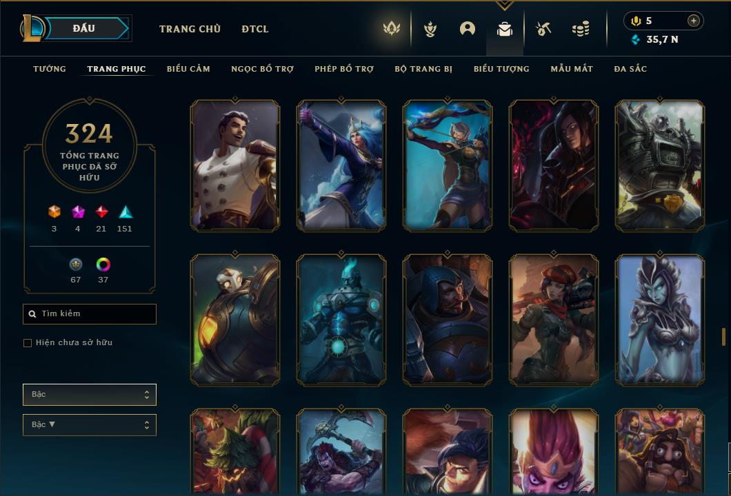 Acc Liên Minh Huyền Thoại/Đấu Trường Chân lý mã số 6415