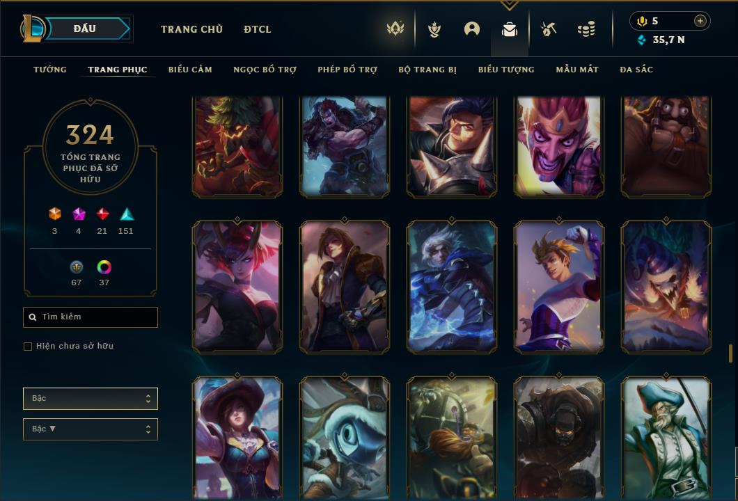 Acc Liên Minh Huyền Thoại/Đấu Trường Chân lý mã số 6415