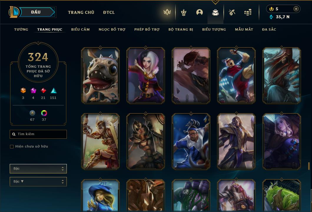 Acc Liên Minh Huyền Thoại/Đấu Trường Chân lý mã số 6415