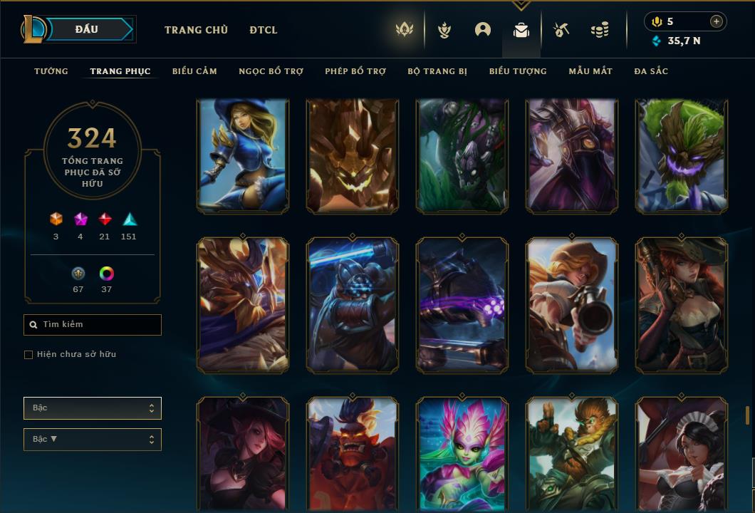 Acc Liên Minh Huyền Thoại/Đấu Trường Chân lý mã số 6415