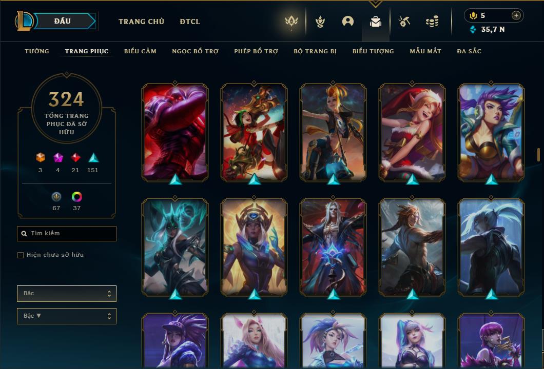 Acc Liên Minh Huyền Thoại/Đấu Trường Chân lý mã số 6415