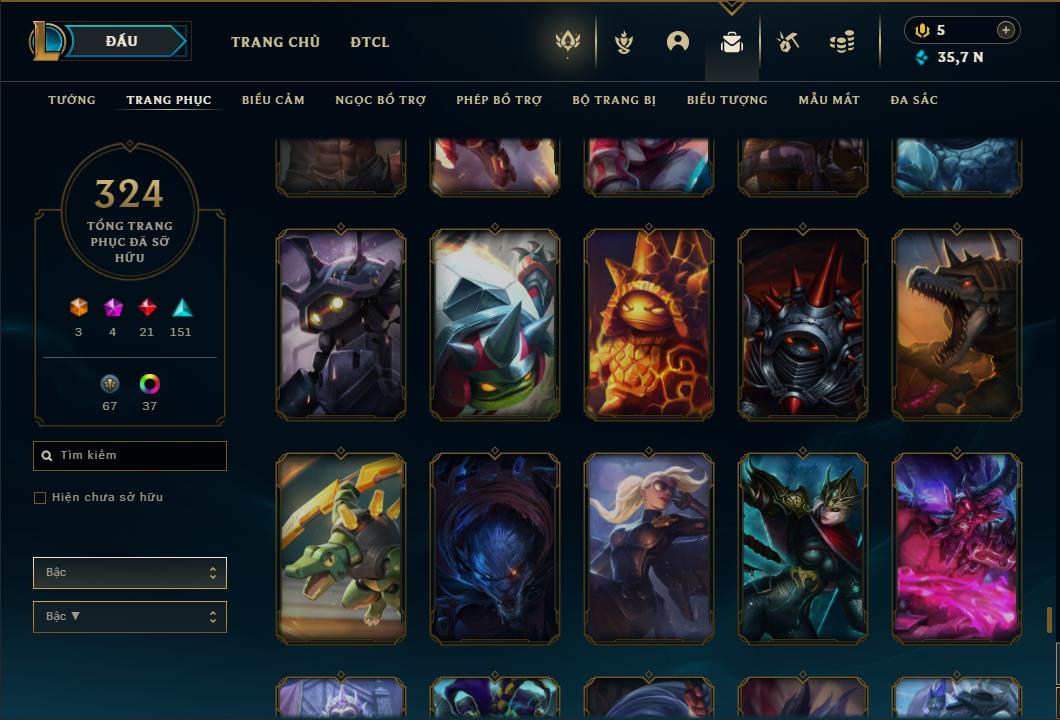 Acc Liên Minh Huyền Thoại/Đấu Trường Chân lý mã số 6415