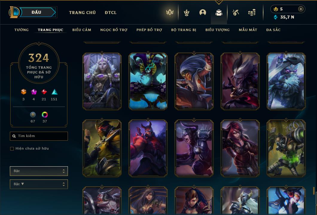 Acc Liên Minh Huyền Thoại/Đấu Trường Chân lý mã số 6415