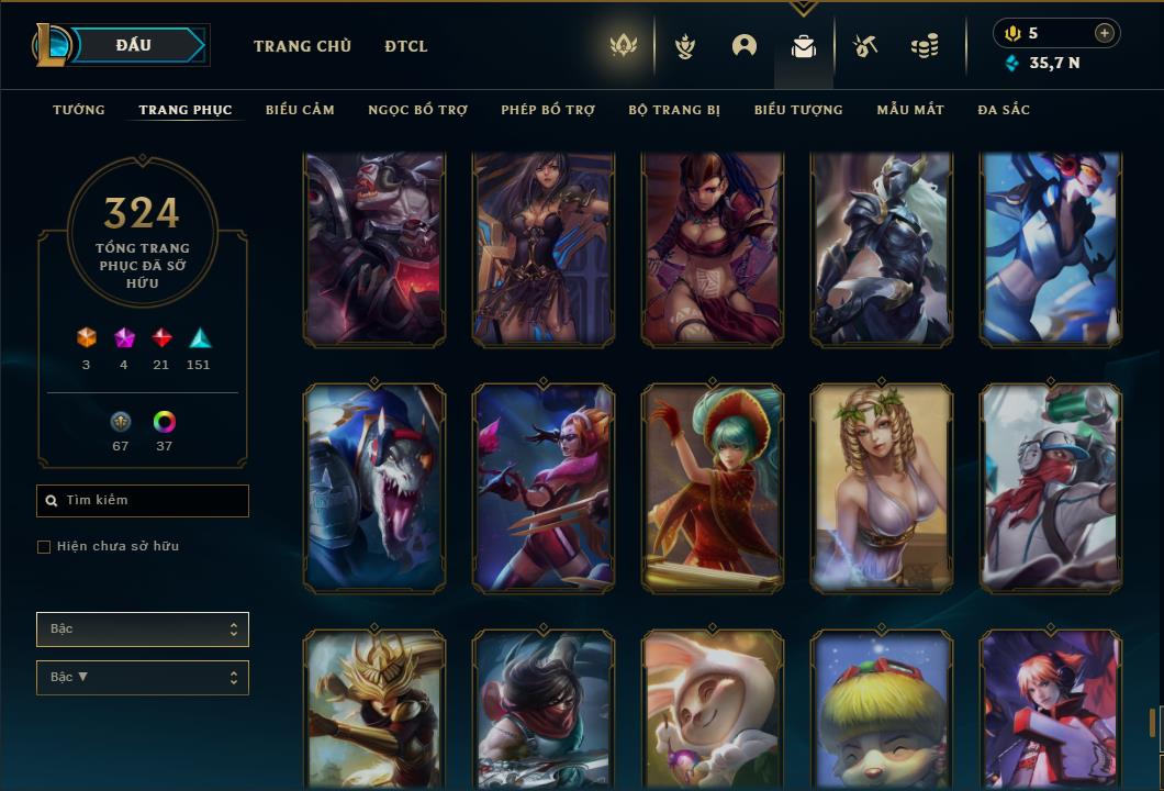 Acc Liên Minh Huyền Thoại/Đấu Trường Chân lý mã số 6415