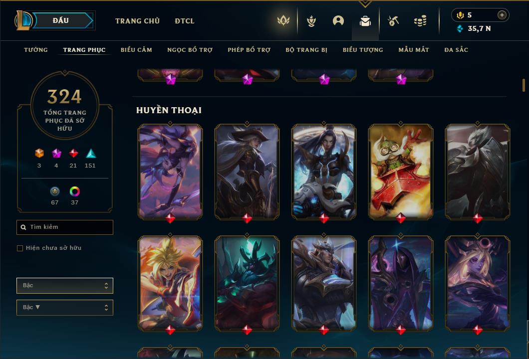 Acc Liên Minh Huyền Thoại/Đấu Trường Chân lý mã số 6415