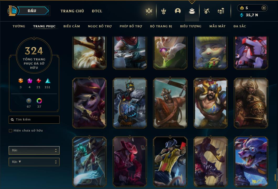 Acc Liên Minh Huyền Thoại/Đấu Trường Chân lý mã số 6415