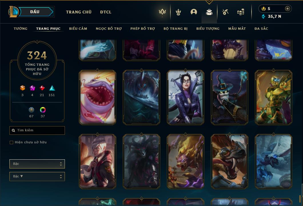 Acc Liên Minh Huyền Thoại/Đấu Trường Chân lý mã số 6415