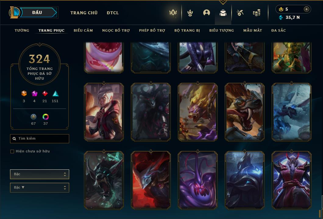 Acc Liên Minh Huyền Thoại/Đấu Trường Chân lý mã số 6415