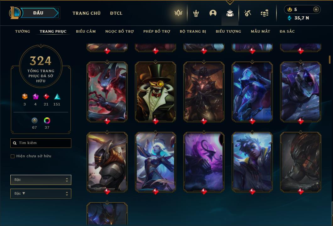 Acc Liên Minh Huyền Thoại/Đấu Trường Chân lý mã số 6415