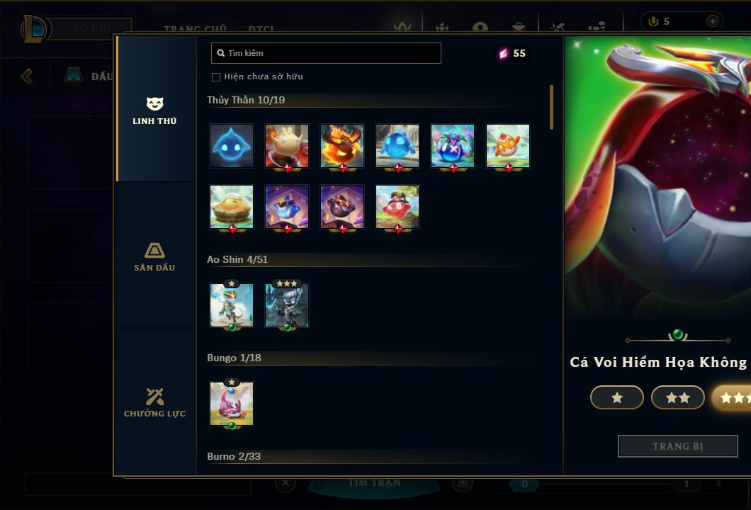 Acc Liên Minh Huyền Thoại/Đấu Trường Chân lý mã số 6415