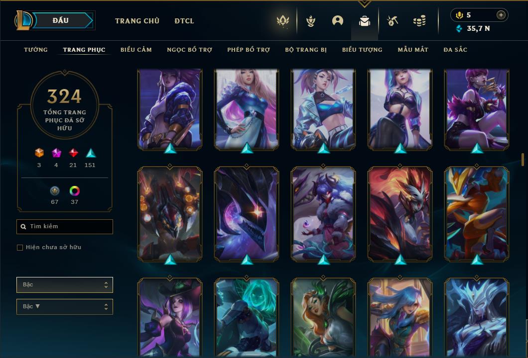 Acc Liên Minh Huyền Thoại/Đấu Trường Chân lý mã số 6415