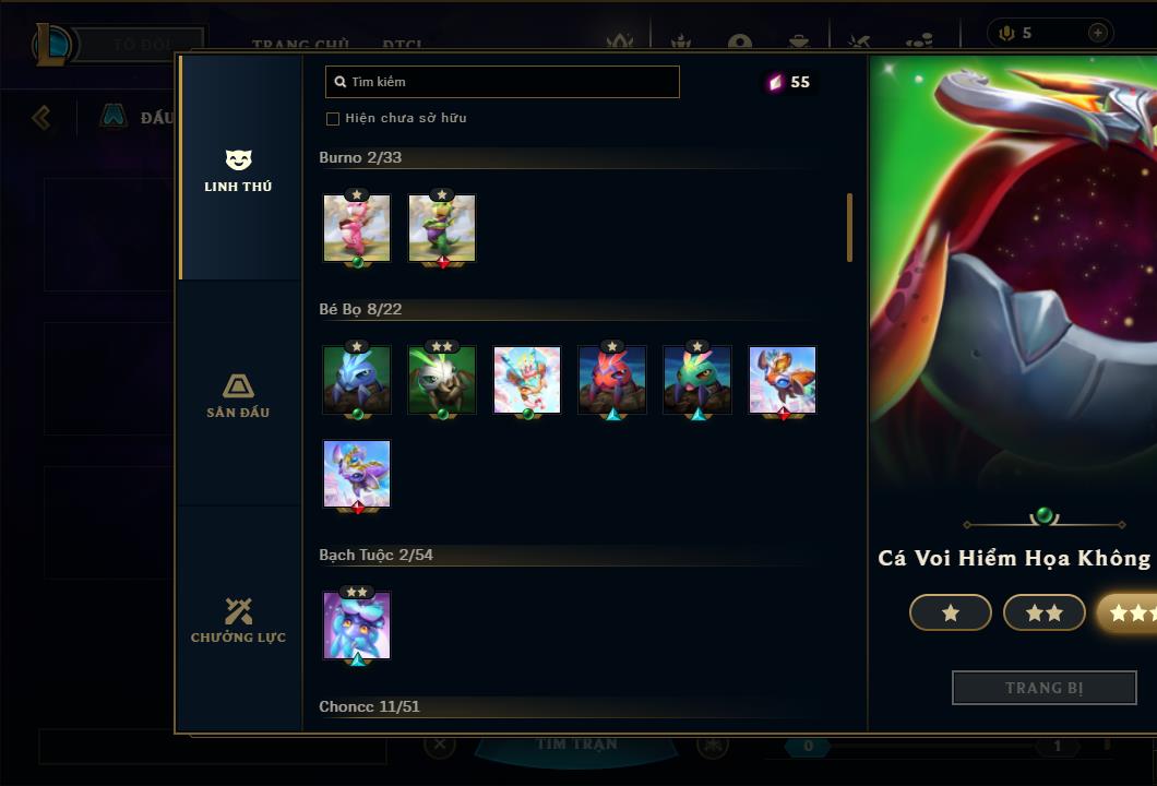 Acc Liên Minh Huyền Thoại/Đấu Trường Chân lý mã số 6415