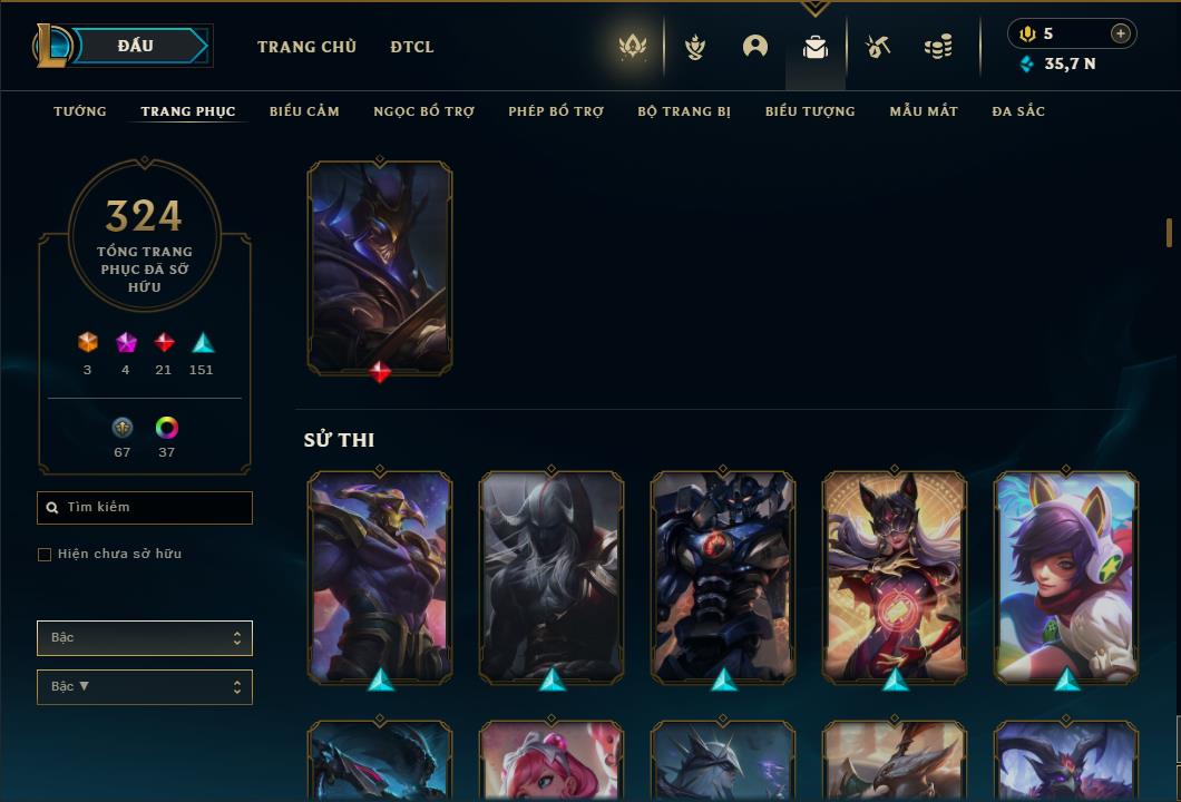 Acc Liên Minh Huyền Thoại/Đấu Trường Chân lý mã số 6415