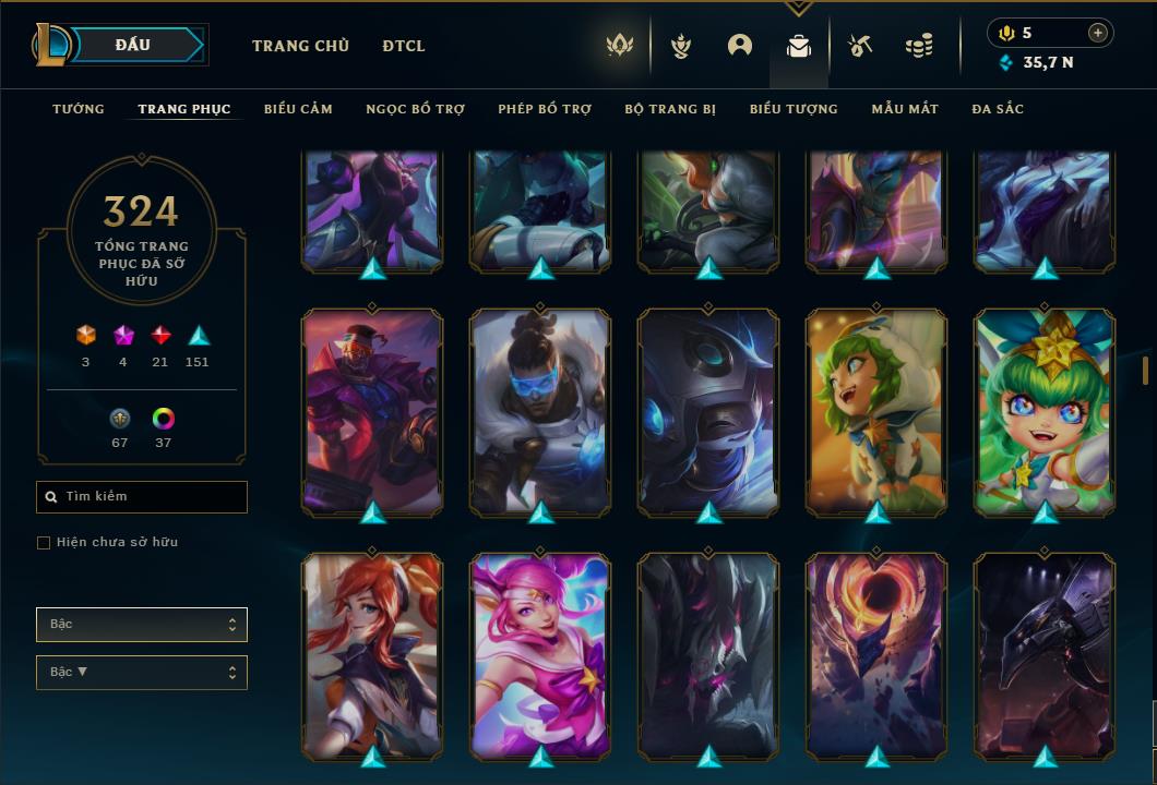 Acc Liên Minh Huyền Thoại/Đấu Trường Chân lý mã số 6415