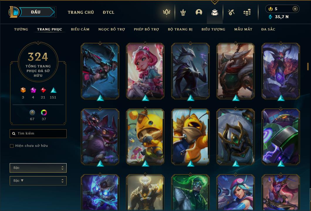 Acc Liên Minh Huyền Thoại/Đấu Trường Chân lý mã số 6415