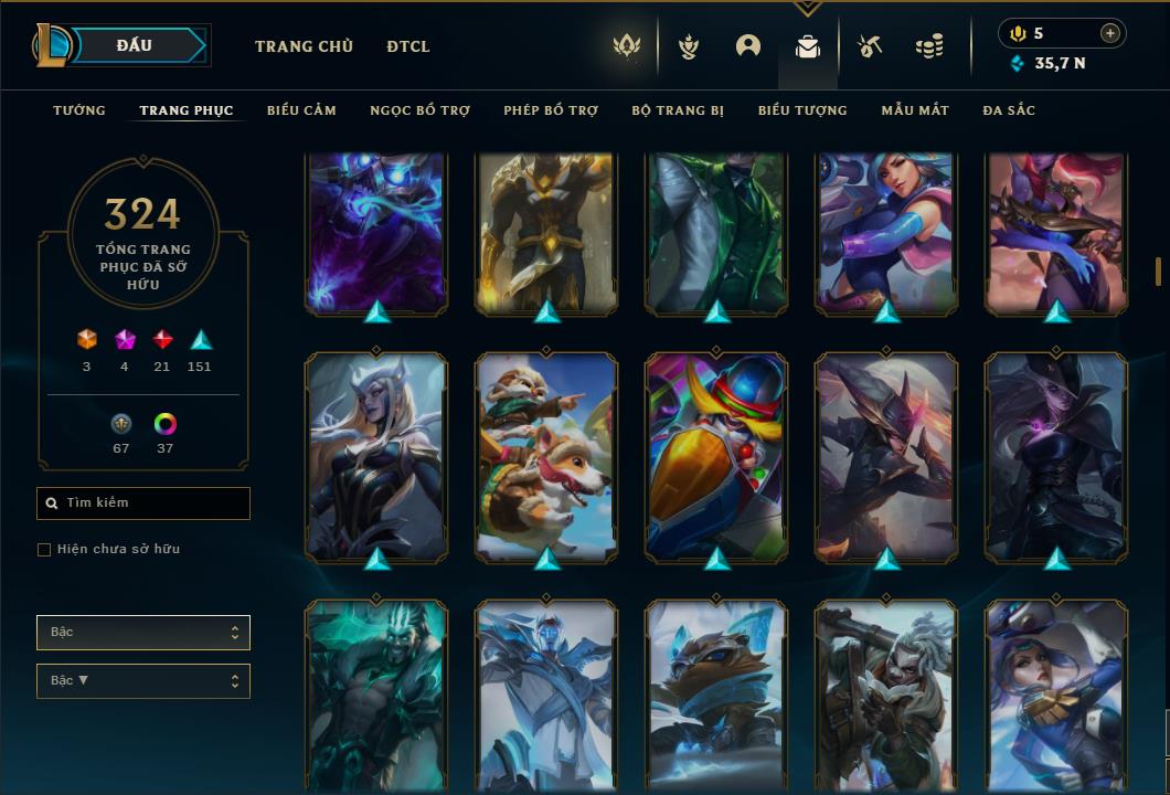 Acc Liên Minh Huyền Thoại/Đấu Trường Chân lý mã số 6415