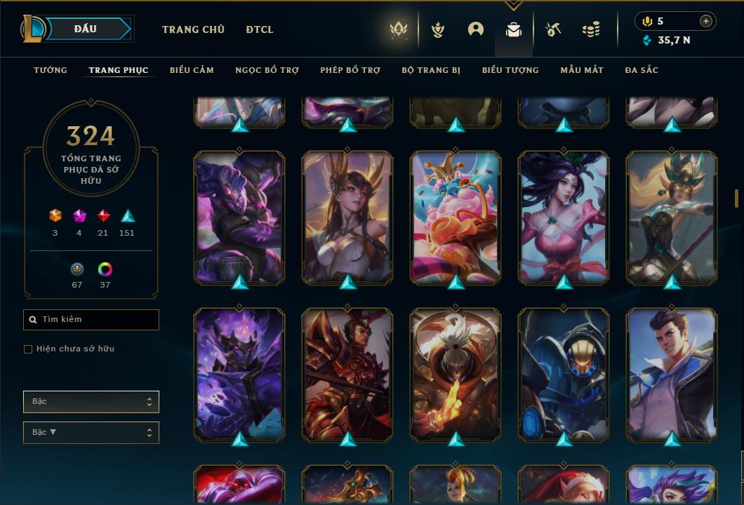 Acc Liên Minh Huyền Thoại/Đấu Trường Chân lý mã số 6415