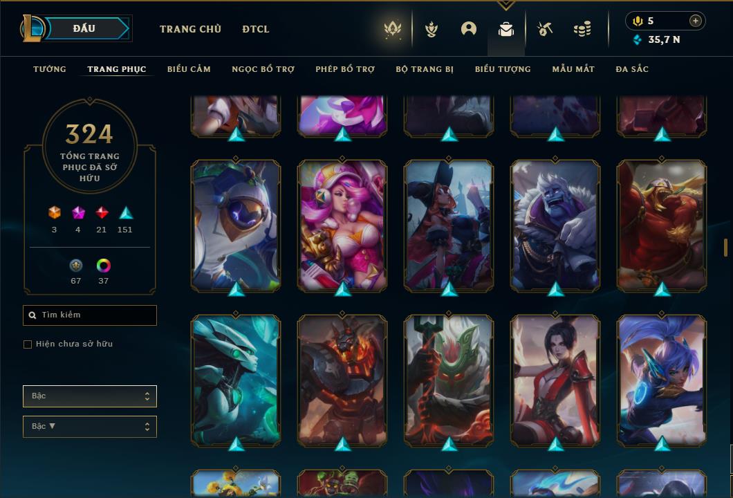 Acc Liên Minh Huyền Thoại/Đấu Trường Chân lý mã số 6415