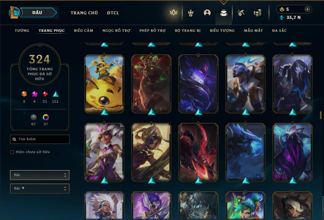 Acc Liên Minh Huyền Thoại/Đấu Trường Chân lý mã số 6415