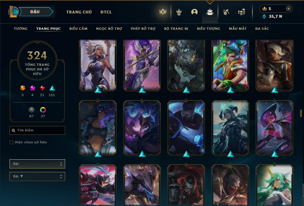 Acc Liên Minh Huyền Thoại/Đấu Trường Chân lý mã số 6415