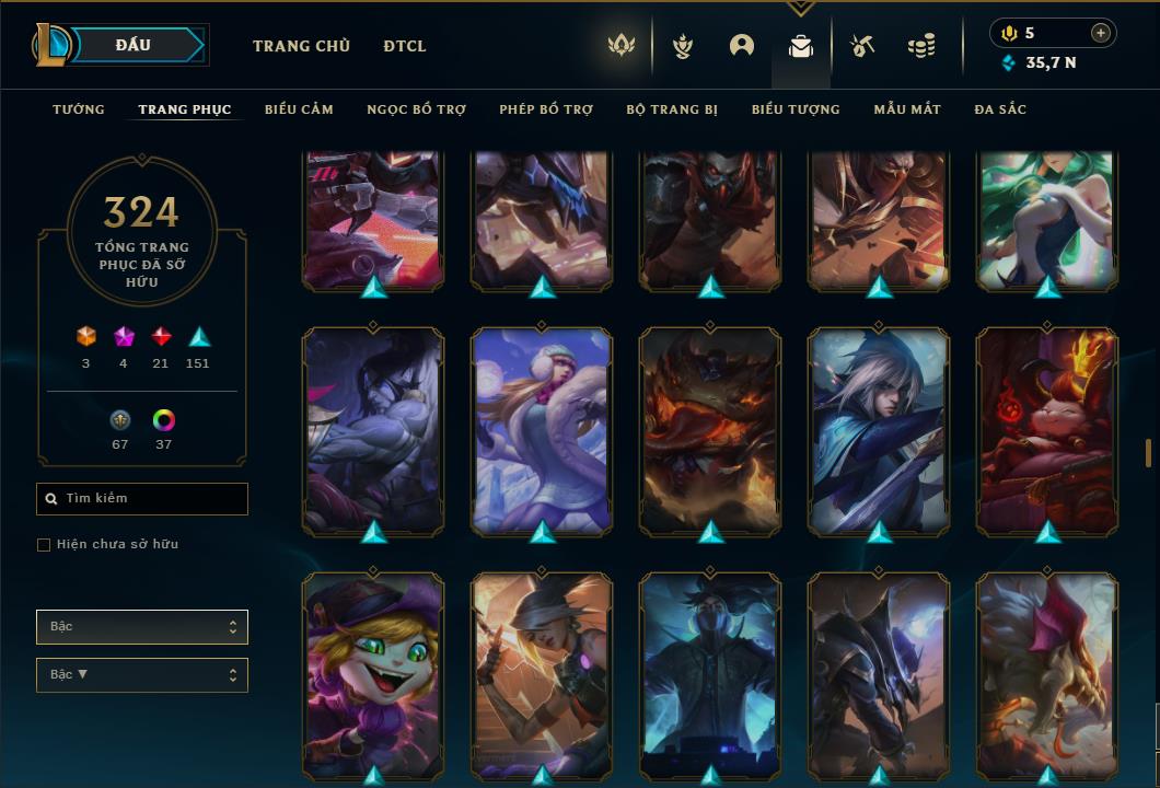 Acc Liên Minh Huyền Thoại/Đấu Trường Chân lý mã số 6415