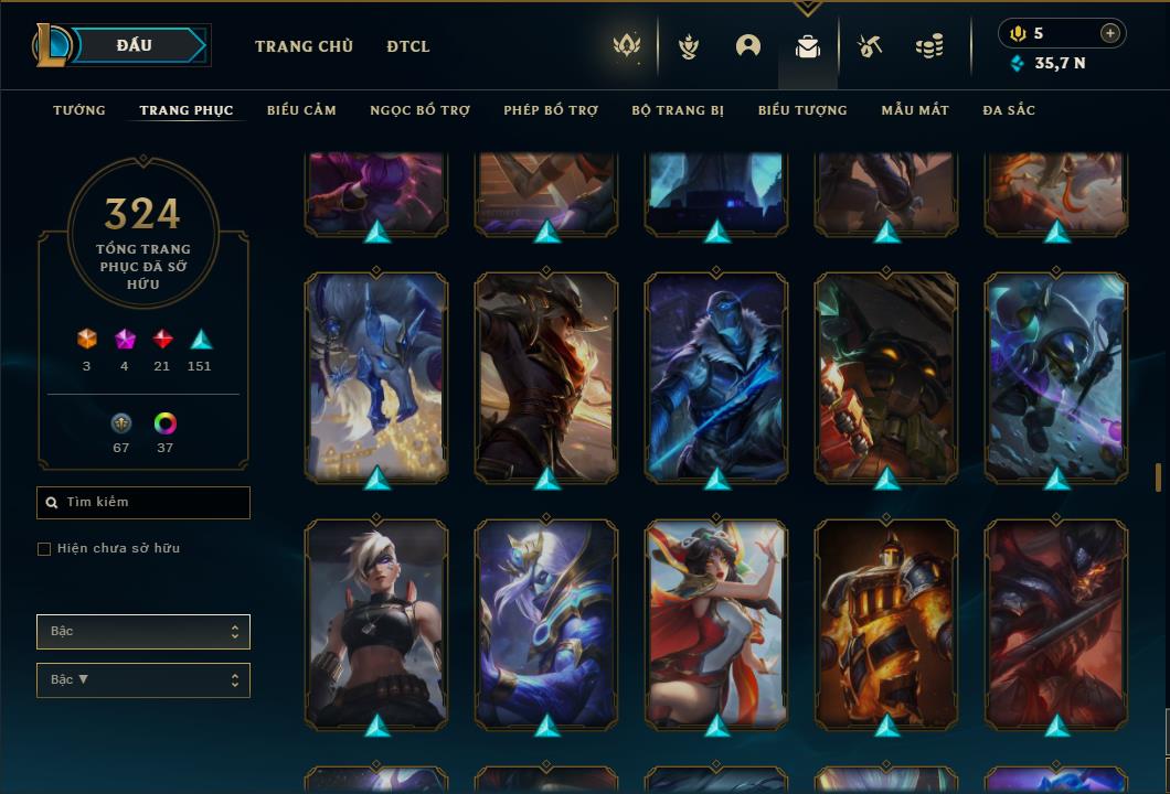 Acc Liên Minh Huyền Thoại/Đấu Trường Chân lý mã số 6415