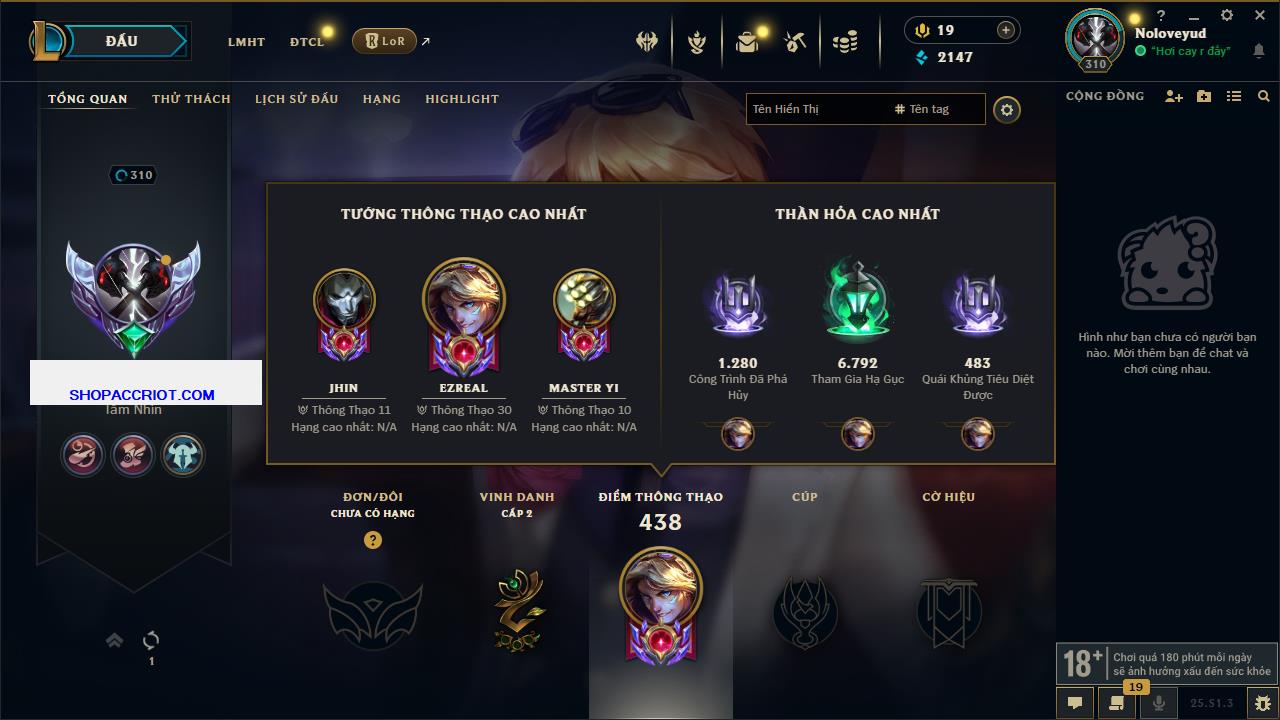 Acc Liên Minh Huyền Thoại/Đấu Trường Chân lý mã số 6420