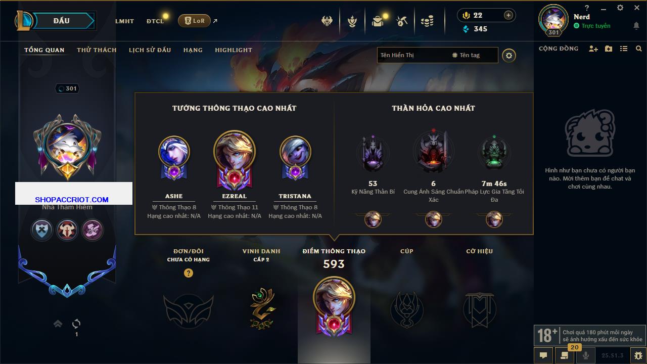 Acc Liên Minh Huyền Thoại/Đấu Trường Chân lý mã số 6436