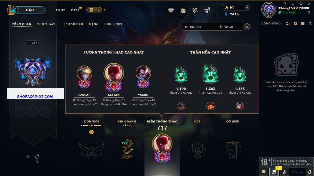 Acc Liên Minh Huyền Thoại/Đấu Trường Chân lý mã số 6437