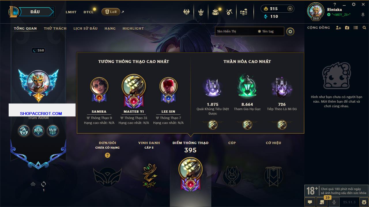 Acc Liên Minh Huyền Thoại/Đấu Trường Chân lý mã số 6438