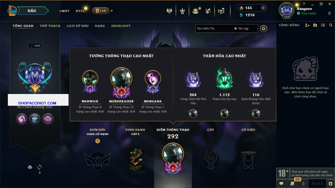 Acc Liên Minh Huyền Thoại/Đấu Trường Chân lý mã số 6439