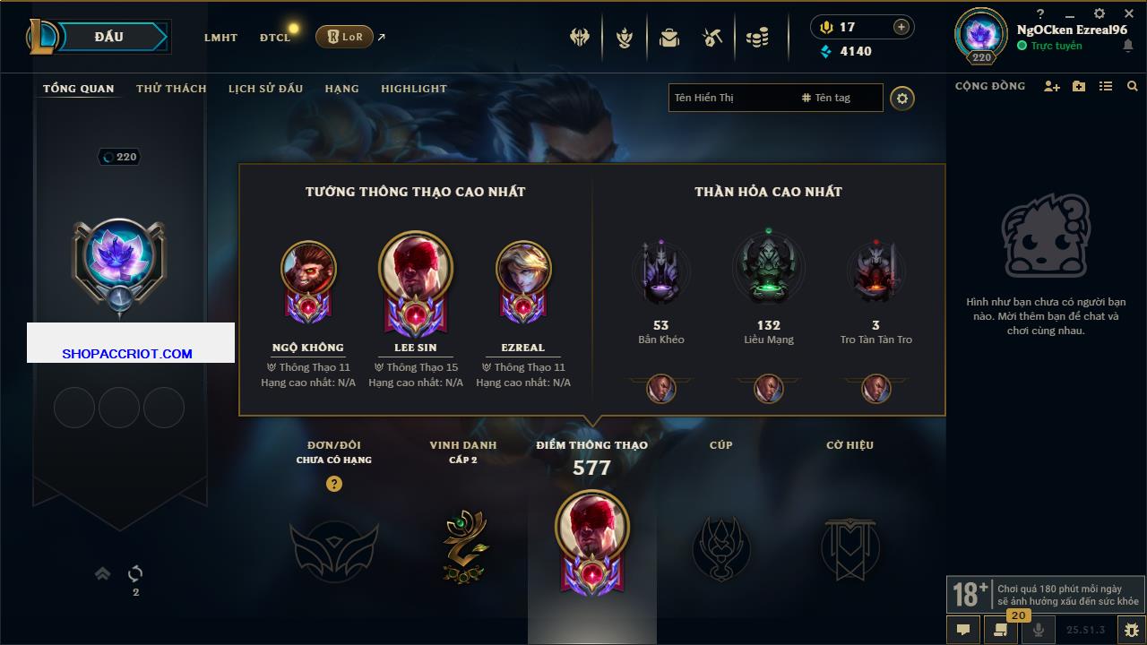 Acc Liên Minh Huyền Thoại/Đấu Trường Chân lý mã số 6448