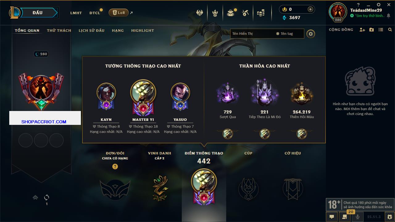 Acc Liên Minh Huyền Thoại/Đấu Trường Chân lý mã số 6454