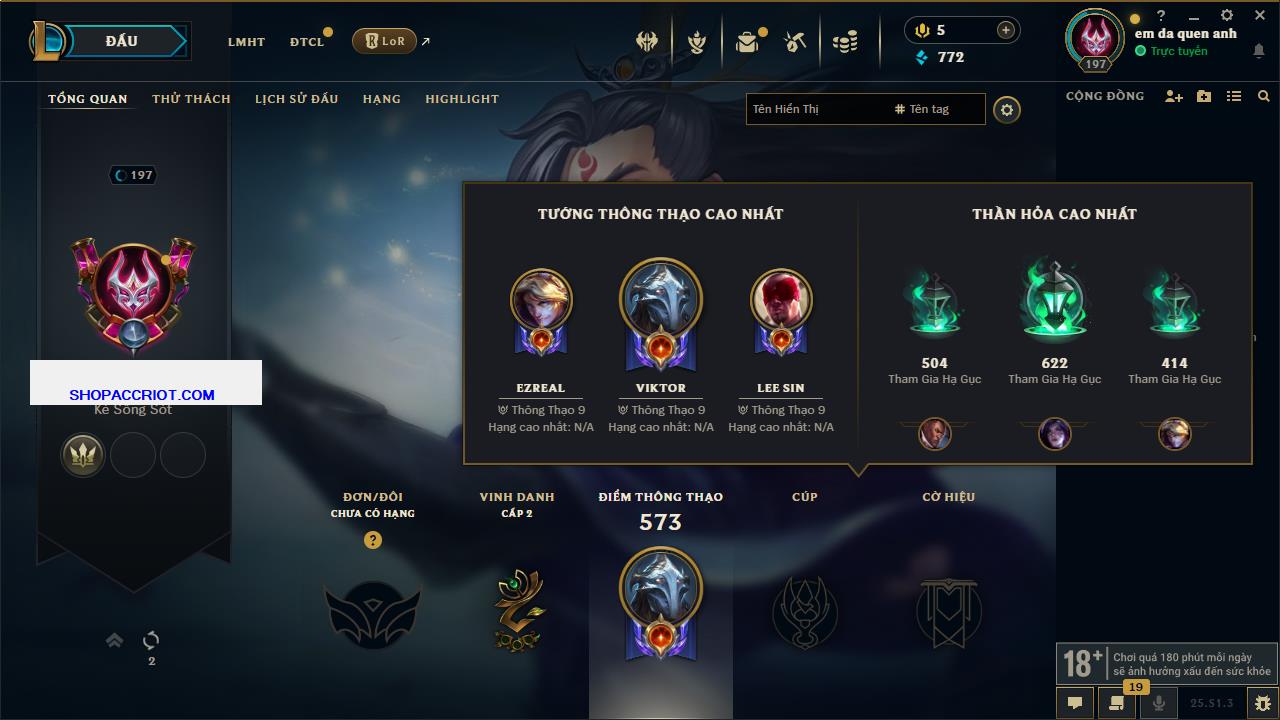 Acc Liên Minh Huyền Thoại/Đấu Trường Chân lý mã số 6457