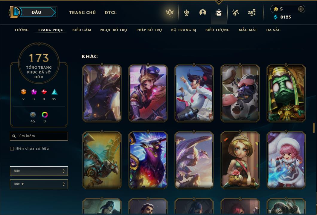 Acc Liên Minh Huyền Thoại/Đấu Trường Chân lý mã số 6458