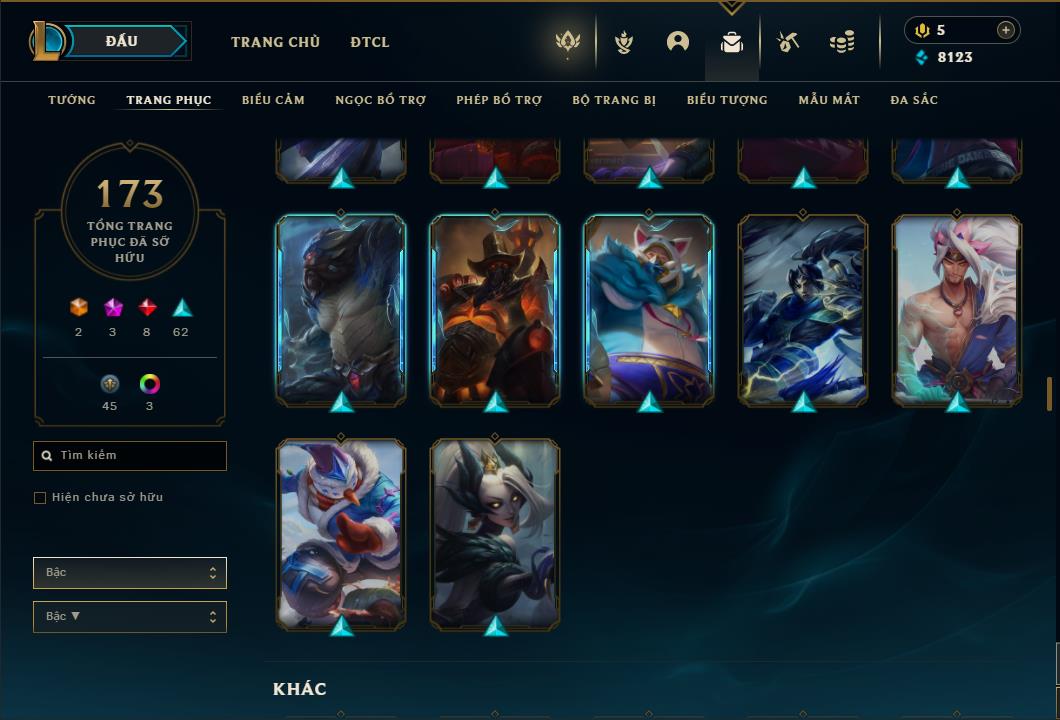 Acc Liên Minh Huyền Thoại/Đấu Trường Chân lý mã số 6458