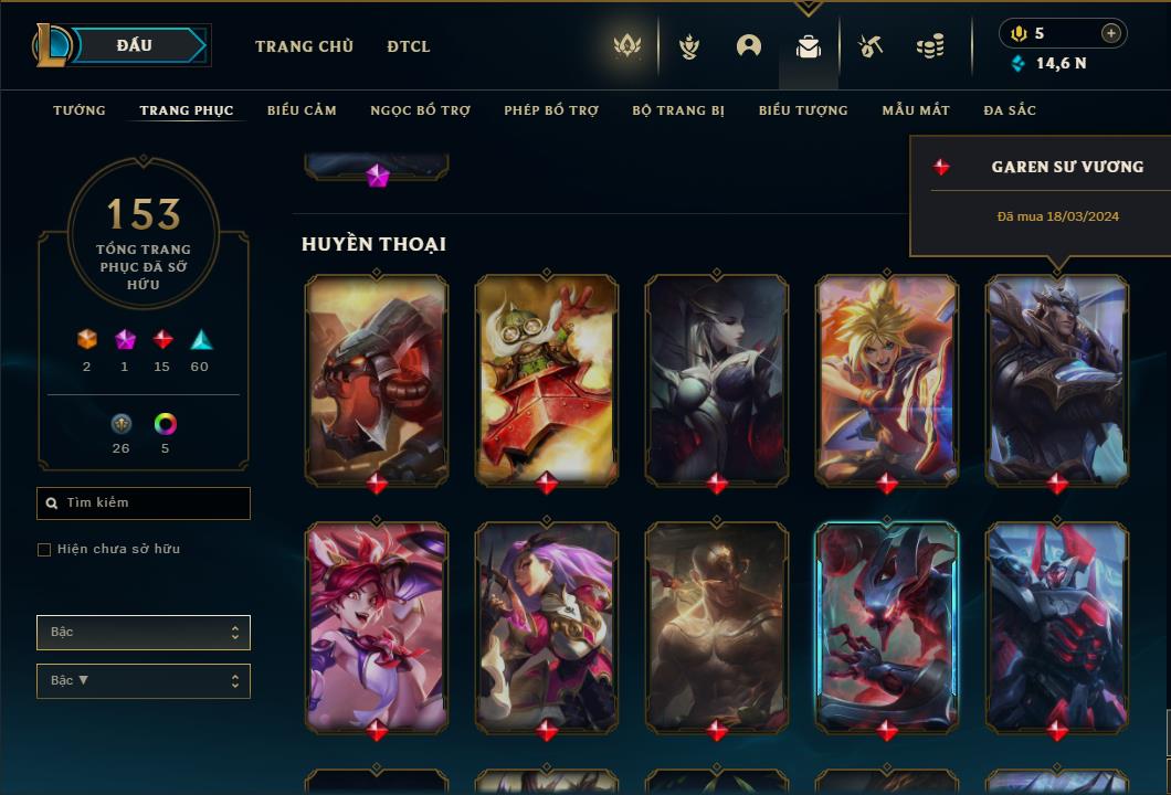 Acc Liên Minh Huyền Thoại/Đấu Trường Chân lý mã số 6459